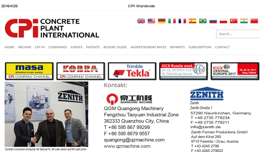 QGM Quangong Machinery, Zenith Formen Production GmbH, Freistritz, Avusturya'yı satın aldı