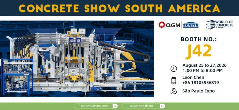 Quangong Machinery, Brezilya'nın São Paulo kentindeki Concrete Show'da sergilenecek; bu büyük Güney Amerika endüstri etkinliğinde bize katılın.